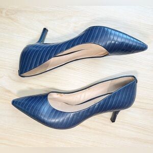 Karl Lagerfeld Rosette Quilted Blue Stiletto Heels